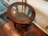 oval glass top end table