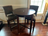 dinning set, round wooden breakfast table with 2 chairs