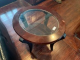 oval glass top end table