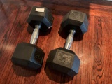 Pair of 35lbs rubber dumbbells