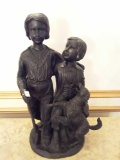2 Girls & Dog Statue (23