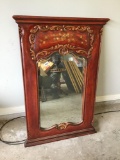 Antique Victorian Style Sink Cabinet Wooden Mirror