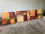 (4) Oil paintings 2' x 2'