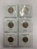 (6) Old Jefferson Nickel