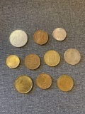 (10) coins, collection of foreign coins from diff. countries