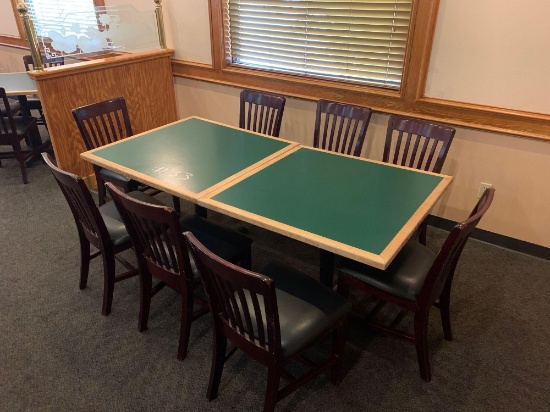 2-Square Tables w/8 Chairs