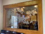 8ft x5ft Sandblasted Curved Glass w/Wooden Wall