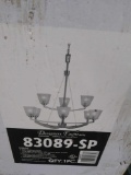 1-Designer Fountain 9 Light Chandelier w/Fusions Glass Shades...Model#83089 SP MSRP:$ 990.00