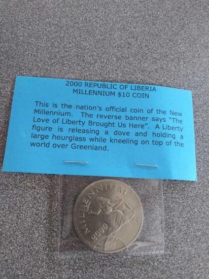 ''2000'' Republic of Liberia Millennium $10 Coin