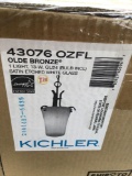 (4) Light Olde-Brown, Satin White Glass by Kichler...13-W GU24 Model# 43076 OZFL ???????