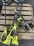 4 Ryobi Battery Weed Eaters, Tiller attachment