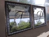 (2) Glass Small Frames w/ Letters 
