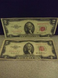 (2) $2 Bill Red Note Bills
