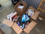 (4) Boxes w/Misc, Office Supplies (Room 215)
