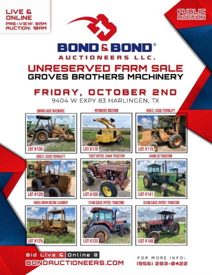 Unreserved Farm Sale - Groves Brothers Machinery