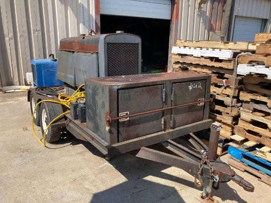 Lincoln SAE400 WELD'N AIR K1506-1...Trailer ( home built) Mounted-Pull-up Work Bench no title