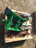 Pallet w/Chain Booms, Tractor Ladder, Misc.