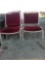 (10) Maroon Metal Lobby Chairs