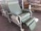 (2) Light Green Recliners on Wheels