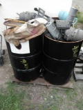 (2) Pallets w/Metal Barrels, Bus Parts, Refrigerant Tanks