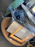 (3) Pallets w/Round Tables, Square Tables, School Chairs, Chalk Board