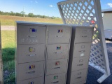 (3) File Cabinets, White Wood Frame