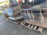 (3) Pallets w/School Chairs, Wood Rulers, Office Chair, School Tables, Plastic Sink Dry Erase Board