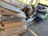 (3) Pallets w/Scrap Metal, Table, Locker, Monitor