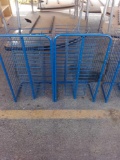 Group of Kidney Tables, Office Chair Green, Blue Metal Racks