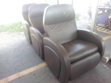 (3) Brown Recliners on Wheels