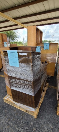 Pallet w/(1) Large Bookshelf, (3) Small Cabinets,(2) Carts, Podium, Wood Shelf (pallet57-f)(Pallet