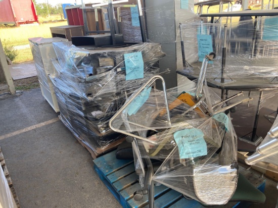 (2) Pallets w/(14) Student Desks, (2) Teacher Chairs, (2) Plastic Chairs (pallet 15M,19C)