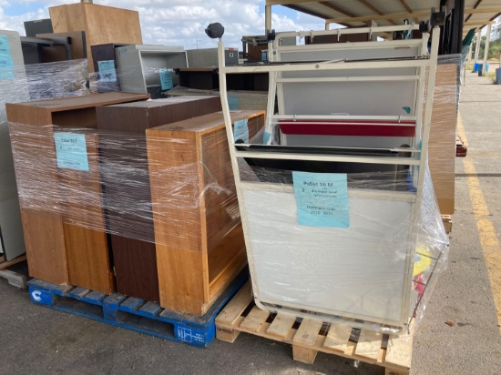 (2) Pallets w/(2) Dry Erase Boards w/Accessories, (4) Book Shelves (pallet 16m,96f)