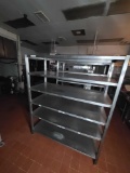 Heavy Duty Stainless Steel Commercial Kitchen Rack 74''H, 59''W&24''D