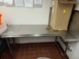 Stainless Steel Counter Work Table w/Shelve & L-Shape Work Table 119''Long & 67''Long L-Shape