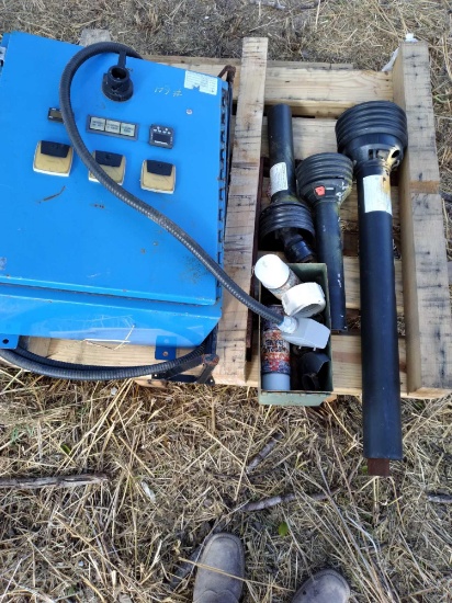 Control Panel Box w/ Box of Spray Paints & PTO Adapters