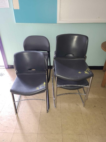Group of (16) Black Chairs