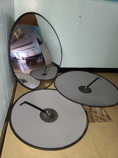 (3) Wall Mounted Round Mirrors