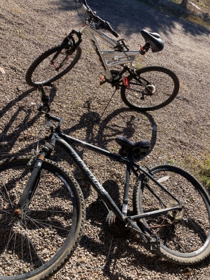 (2) Bikes, Silver w/Black Hyper Summit Mountain Bike, Black Excursion Mongoose 21 Speed Bike