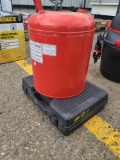 (1) Red 5gal. Portable Oil Drain Dolly & (1) Pittsburgh master Ball Joint Adapter Set