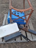 Pallet w/Blue Box, Barrel Dollie & Misc.