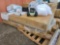 Pallet w/Dust Buster, Grave Digger Truck, Coffee Maker & Wood Furniture