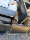 Pallet w/Dell Monitors, Keyboard & Monitor Stands, Printers