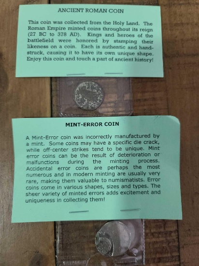 (1) Ancient Roman Coin, (1) Mint-Error Coin
