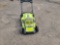 (1) Lime Green Ryobi Push Lawn Mower