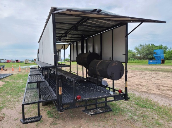 7'x20' Custom Made 2 Axle BBQ Trailer with Canopy