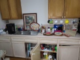 Lot W/ Coffee Maker, Painting & A lot of Kitchen Items (Cabinet Not Included)