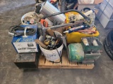 Lot w/ Misc Items, Fishing Reels, Hand Saw, Battery Charger