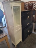 Lot w/(2) Wide File Cabinets & White Cabinet