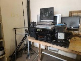 Lot w/Surround Sound System, Instant Printer, Laptop, Misc. Electronics & Projector Screen (Table